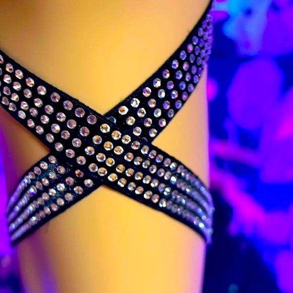 New Black Rhinestone studded Leg Wraps - Picture 1 of 7